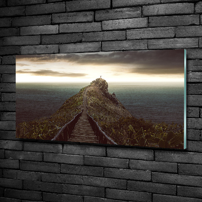 Glasbild Pfad auf dem Felsen