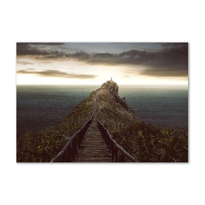 Glasbild Pfad auf dem Felsen