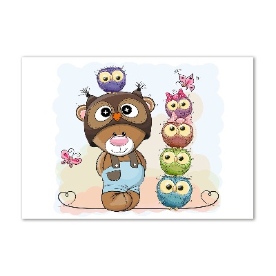 Bild auf glas Teddybär und Eulen