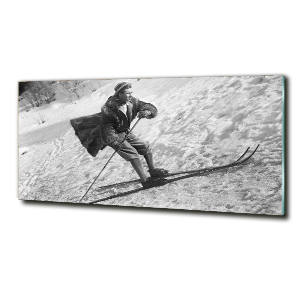Glasbild Skifahrer