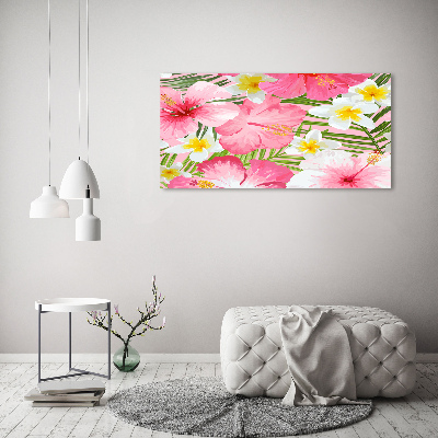 Foto glasbild Tropische Blumen