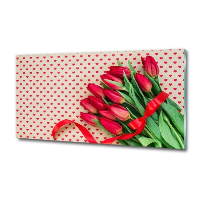 Bild auf glas Herzförmige Tulpen