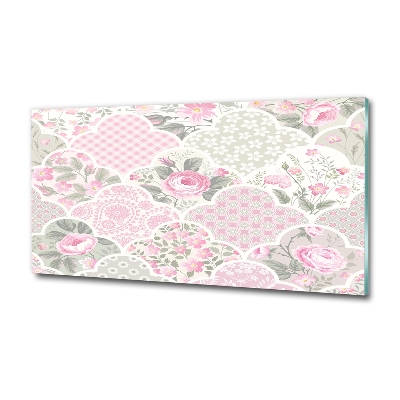 Glasbild Rosen und Schmuck