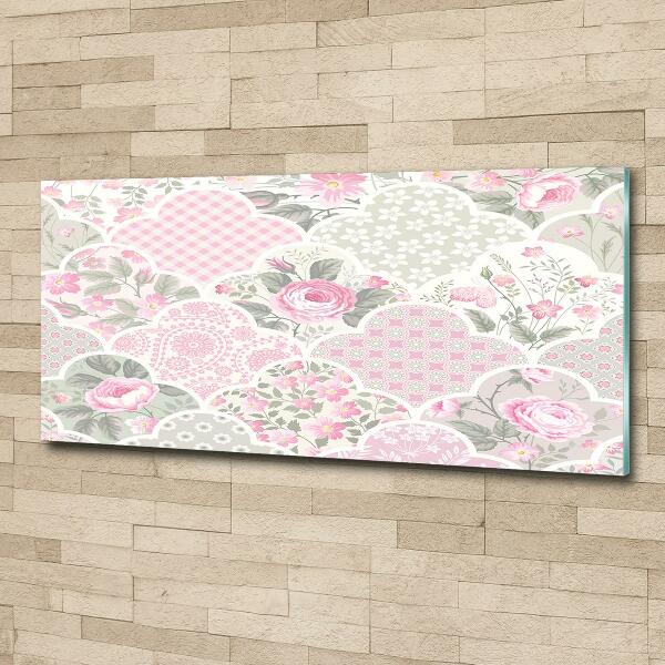 Glasbild Rosen und Schmuck