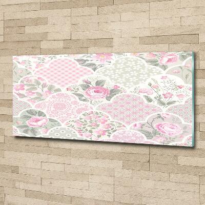 Glasbild Rosen und Schmuck