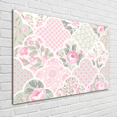 Glasbild Rosen und Schmuck