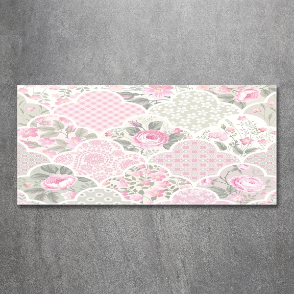 Glasbild Rosen und Schmuck