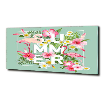 Bild auf glas Urlaub und Flamingos