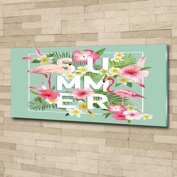 Bild auf glas Urlaub und Flamingos