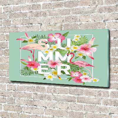 Bild auf glas Urlaub und Flamingos