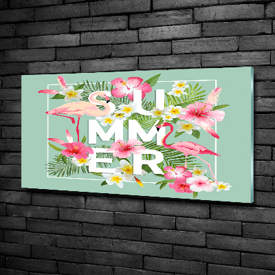 Bild auf glas Urlaub und Flamingos