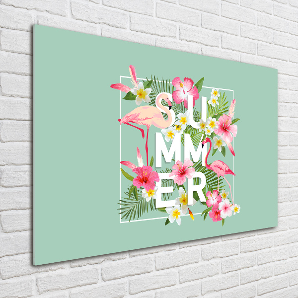 Bild auf glas Urlaub und Flamingos