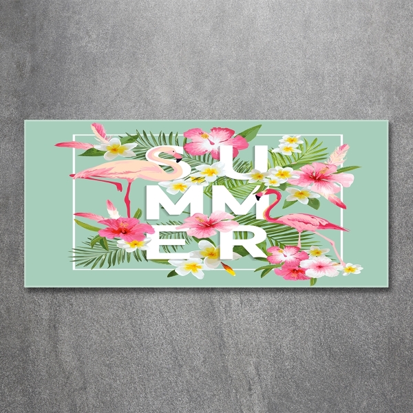 Bild auf glas Urlaub und Flamingos