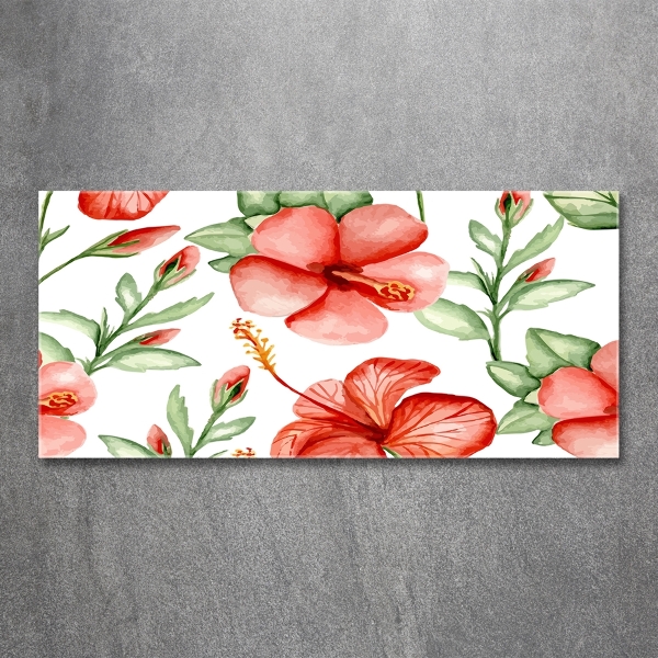 Foto glasbild Tropische Blumen