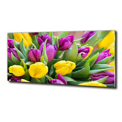 Foto glasbild Bunte Tulpen