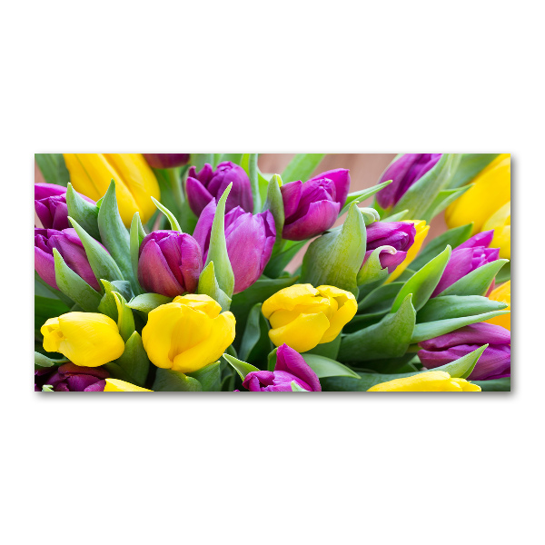 Foto glasbild Bunte Tulpen