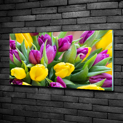 Foto glasbild Bunte Tulpen