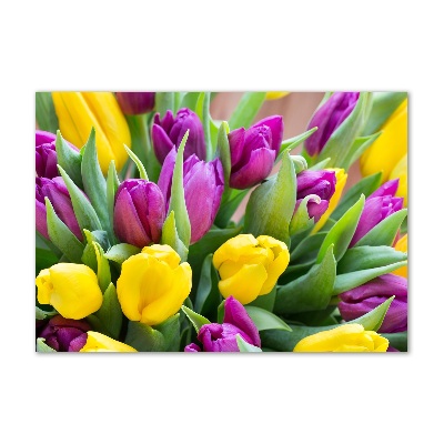 Foto glasbild Bunte Tulpen