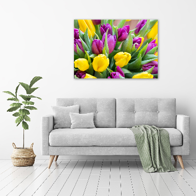 Foto glasbild Bunte Tulpen