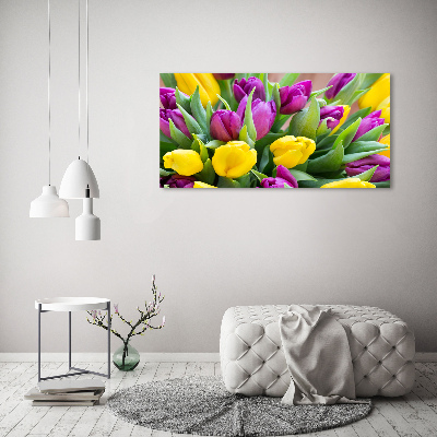 Foto glasbild Bunte Tulpen