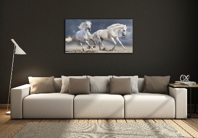 Glasbild Strand von White Horses