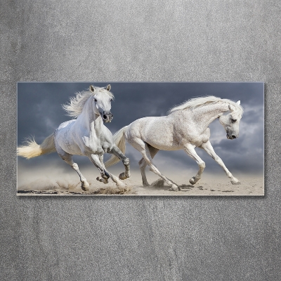 Glasbild Strand von White Horses
