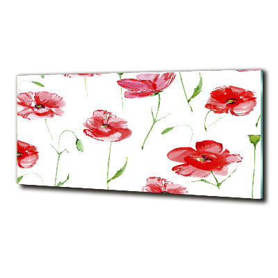 Foto glasbild Mohnblumen