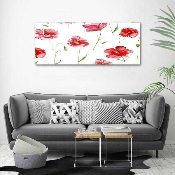 Foto glasbild Mohnblumen