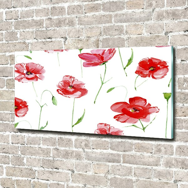 Foto glasbild Mohnblumen