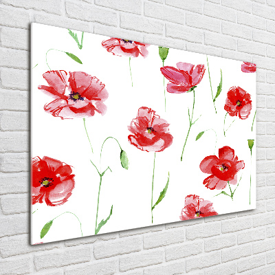 Foto glasbild Mohnblumen