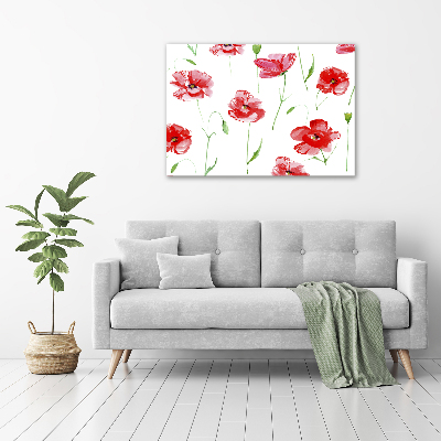 Foto glasbild Mohnblumen