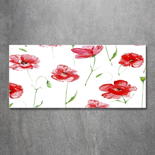 Foto glasbild Mohnblumen