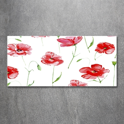 Foto glasbild Mohnblumen