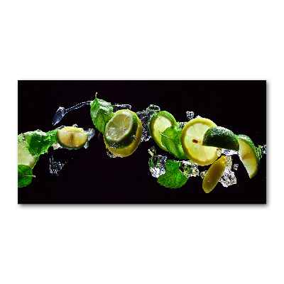 Bild auf glas Limette und Zitrone