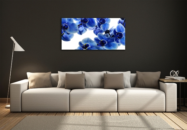 Foto glasbild Blaue Orchidee