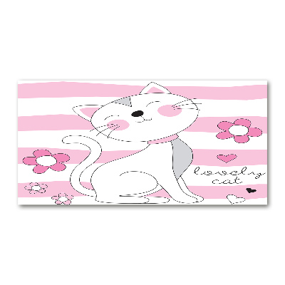 Glasbild Weiße Katze