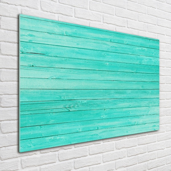 Glasbild Grüne Bretter