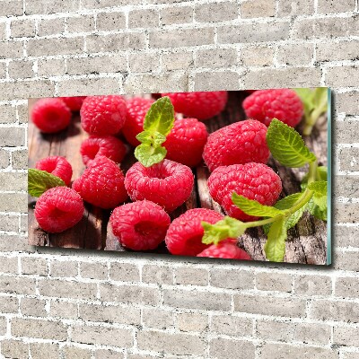 Glasbild Himbeeren