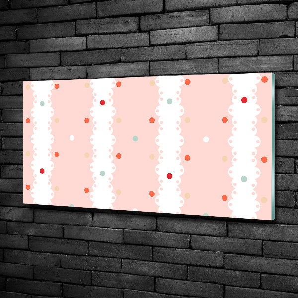 Bild auf glas Hintergrund mit bunten Punkten