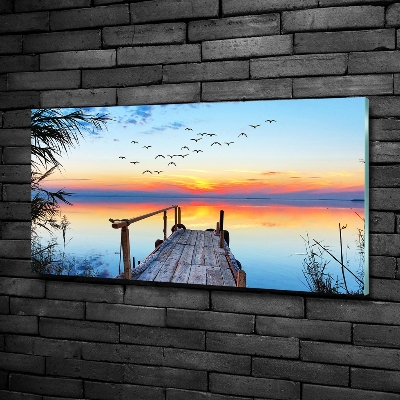 Bild auf glas Pier am See