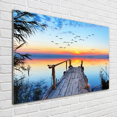 Bild auf glas Pier am See