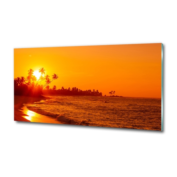Foto glasbild Sunset Beach