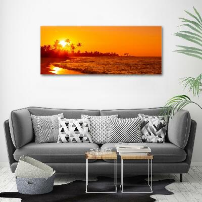 Foto glasbild Sunset Beach
