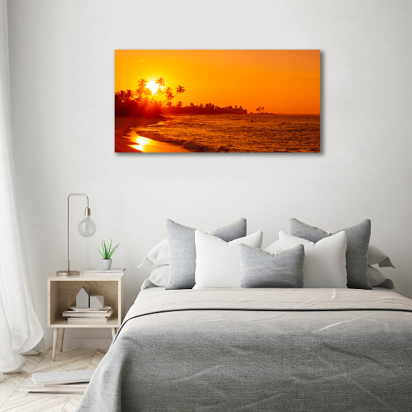 Foto glasbild Sunset Beach