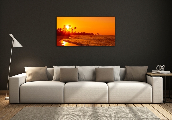 Foto glasbild Sunset Beach