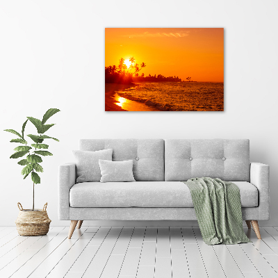 Foto glasbild Sunset Beach