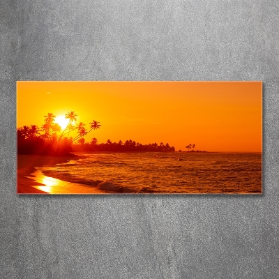 Foto glasbild Sunset Beach