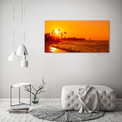 Foto glasbild Sunset Beach