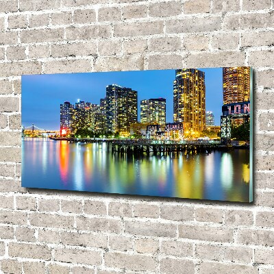 Bild auf glas New York bei Nacht