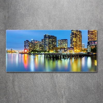 Bild auf glas New York bei Nacht